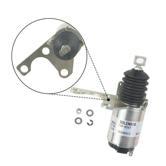 Shut Off Solenoid 139-8247 for CAT Engine C-9 C9 3126E C7 Excavator 305.5 306